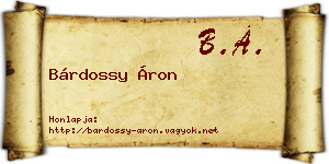 Bárdossy Áron névjegykártya