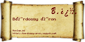 Bárdossy Áron névjegykártya